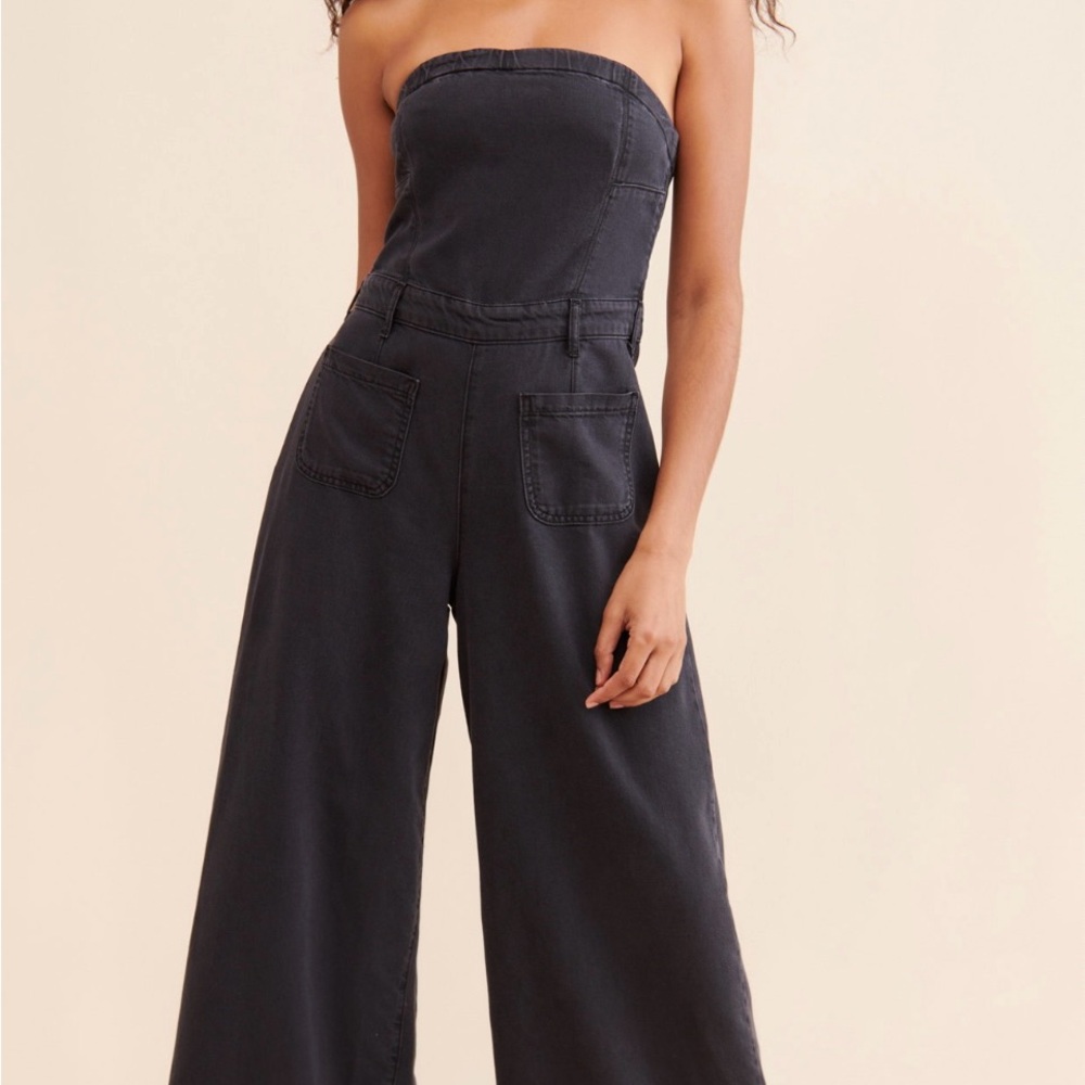 Women's Black Strapless Jumpsuit